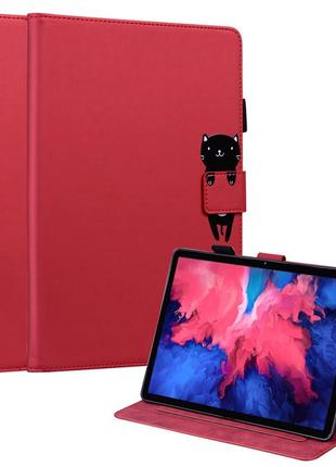 Чохол-книжка animal wallet lenovo tab p11 tb-j606 / p11 plus tb-j616 cat червоний