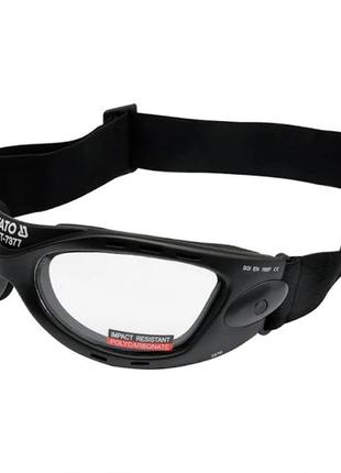 Окуляри захисні yato прозорі з регул. еластичним пояском (yato)
