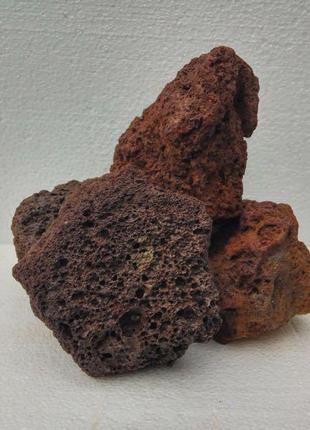 Лава вулканічна коричнева для акваріумів, квітів 16-27 см 3 літрі4 фото