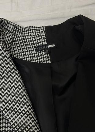 Fashionnova платье (платье-пиджак), гусиная лапка/черный, xs3 фото