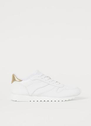 Брендовые белые с золотым кроссовки  40 р.