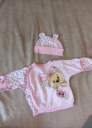 Розпашонка з шапочкою для дівчинки