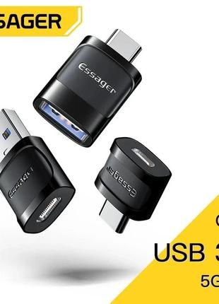 Essager otg type c to usb micro usb to type c adapter otg usb to type c adapter флешка usb type c 3в1