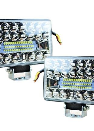 Led фара (2шт) 108w с усиленными диодами и четкой световой границей! ближний + дальний 12-24v (13,5х9х3см)