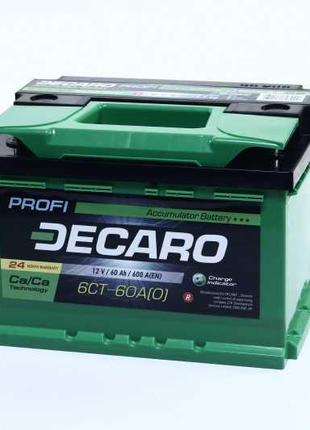 Акумулятор 60ah-12v decaro profi (242x175x175),r,en600