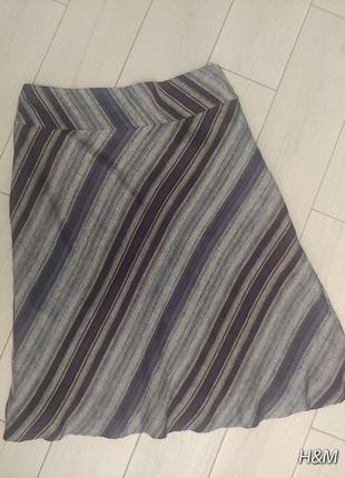 Класична льняна спідниця міді 1+1=3🎁на все❗