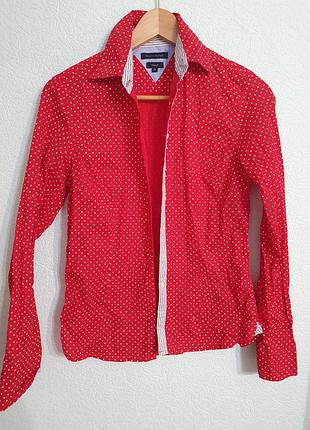 Коттоновая рубашка в горох рубашка оригинал