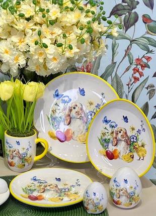 Пасхальная тарелка блюда посуды до крупнокодная чашка