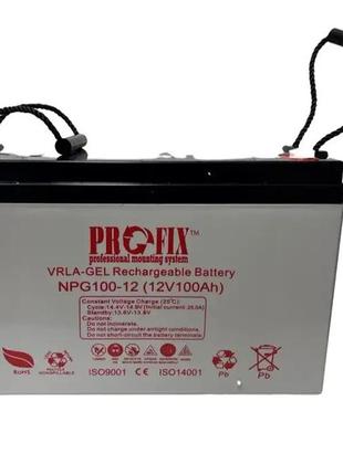 Аккумулятор profix vrla-gel, 12v 100ah (npg100-12), клемма т4