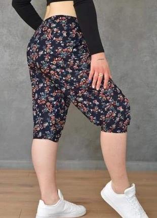 Літні штани жіночі капрі бриджі мікромасло стрейч 48-561 фото