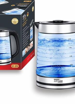 Стеклянный электрочайник с подсветкой zepline zp-989 2.2л salemarket