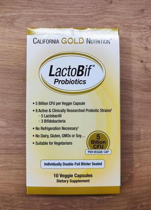 California gold nutrition, комплекс пробіотиків lactobif, 5 млрд1 фото