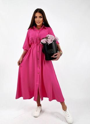 Платье-рубашка макси длины4 фото