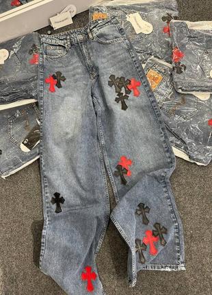 Джинси в стилі chrome hearts