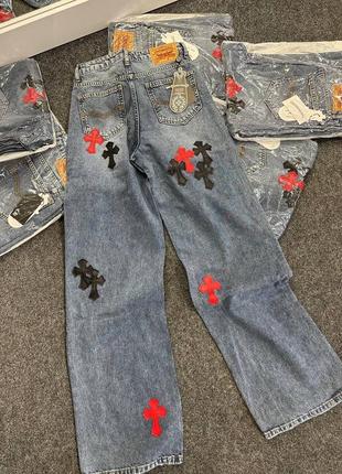 Джинсы в стиле chrome hearts3 фото