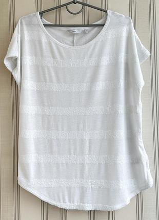 ❤️❤️❤️белоснежная брендовая футболка в пайетках вискоза/лён батал