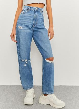 Джинсы мом синие