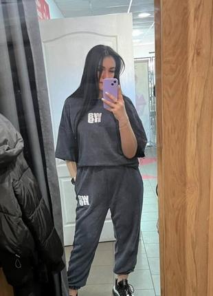 Спортивный костюм в технике тай-дай с принтом wang, костюм ванг, костюм тай дай8 фото