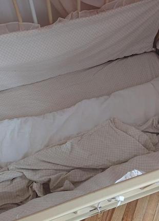 Ліжечко гойдалка з балдахіном і постільним комплектом2 фото