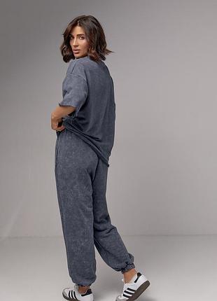 Спортивный костюм в технике тай-дай с принтом wang, костюм ванг, костюм тай дай6 фото