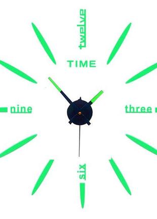 Настінний годинник світний у темряві з словами й елементами салатовий diy зроби сам 50 см