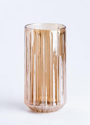 Стакан для воды и сока стеклянный прозрачный с оранжевым оттенком2 фото