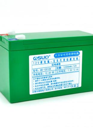 Аккумуляторная литиевая батарея qisuo qs1212a 12v 12a с элементами li-ion 18650