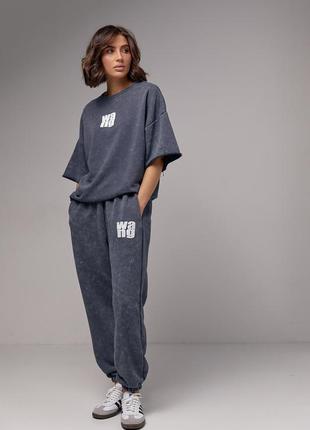 Спортивный костюм в технике тай-дай с принтом wang, костюм ванг, костюм тай дай