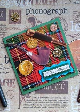 Открытка ручной работы, 10*10 см.