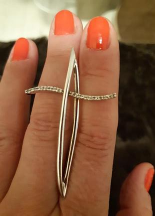 Кулон хрест-списа з камінням срібло 925 пр