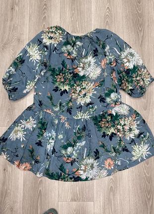 Віскозна сукня з пишними рукавами в квіточку h&m.2 фото