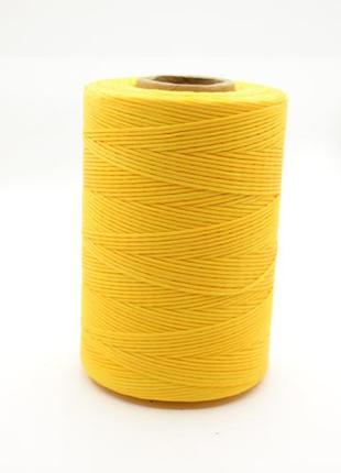 Нитка вощенная плоская 500м толщина 1mm цв.желтый