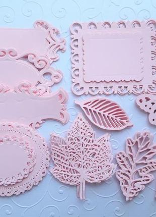 Набор вырубки для скрапбукинга, цвет розовый, 100 шт.