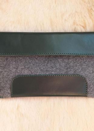 Клатч-папка для планшета 8″, шкіра, повсть, 14,5*24 см.