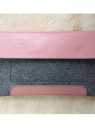 Клатч-чохол для планшетів ipad 10.2″, ipad pro 10.5″, шкіра, повсть.