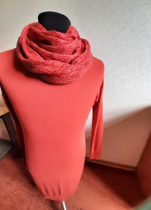 Шикарной расцветки платье, шарф-палантин и шарф-снуд8 фото