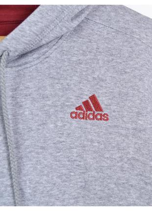 Adidas m / м'яке сіре чоловіче базове худі із вишитим лого на грудях8 фото