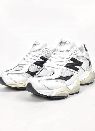 New balance 9060 белые с черным