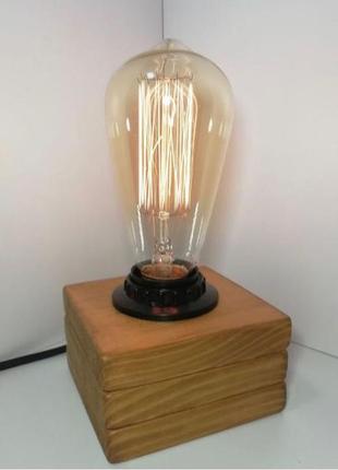 Ретро настільна лампа в стилі лофт з лампою едісона7 фото