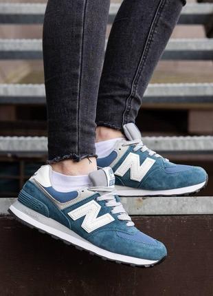 Кроссовки new balance 574 blue white