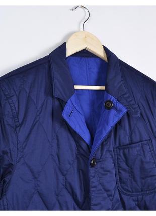 Massimo dutti l нова чоловіча легка стьобана куртка жакет двостороння синій з блакитним4 фото