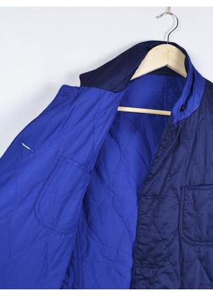 Massimo dutti l нова чоловіча легка стьобана куртка жакет двостороння синій з блакитним5 фото