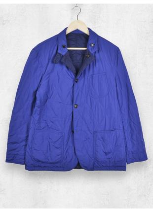 Massimo dutti l нова чоловіча легка стьобана куртка жакет двостороння синій з блакитним10 фото