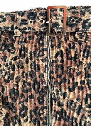 Трендова леопардова спідниця міні 2