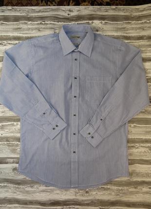 Мужская рубашка в мелкую полосочку размер 46-48
