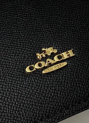 Сумка coach mini женская черная маленькая кожаная8 фото