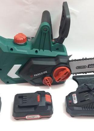 Акумуляторна ланцюгова пила 20 v з 2 акб parkside pksa 20-li b2..