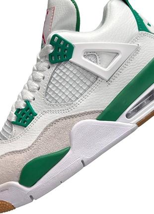 Nike air jordan 4 retro sb белые с зеленым6 фото
