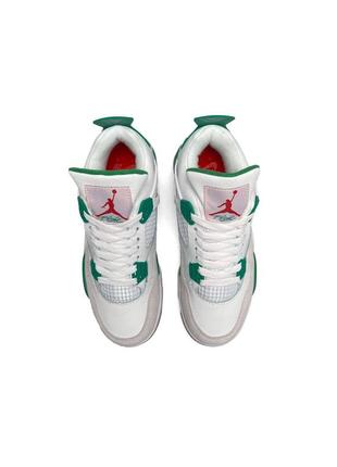 Nike air jordan 4 retro sb белые с зеленым5 фото