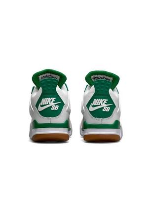 Nike air jordan 4 retro sb белые с зеленым7 фото